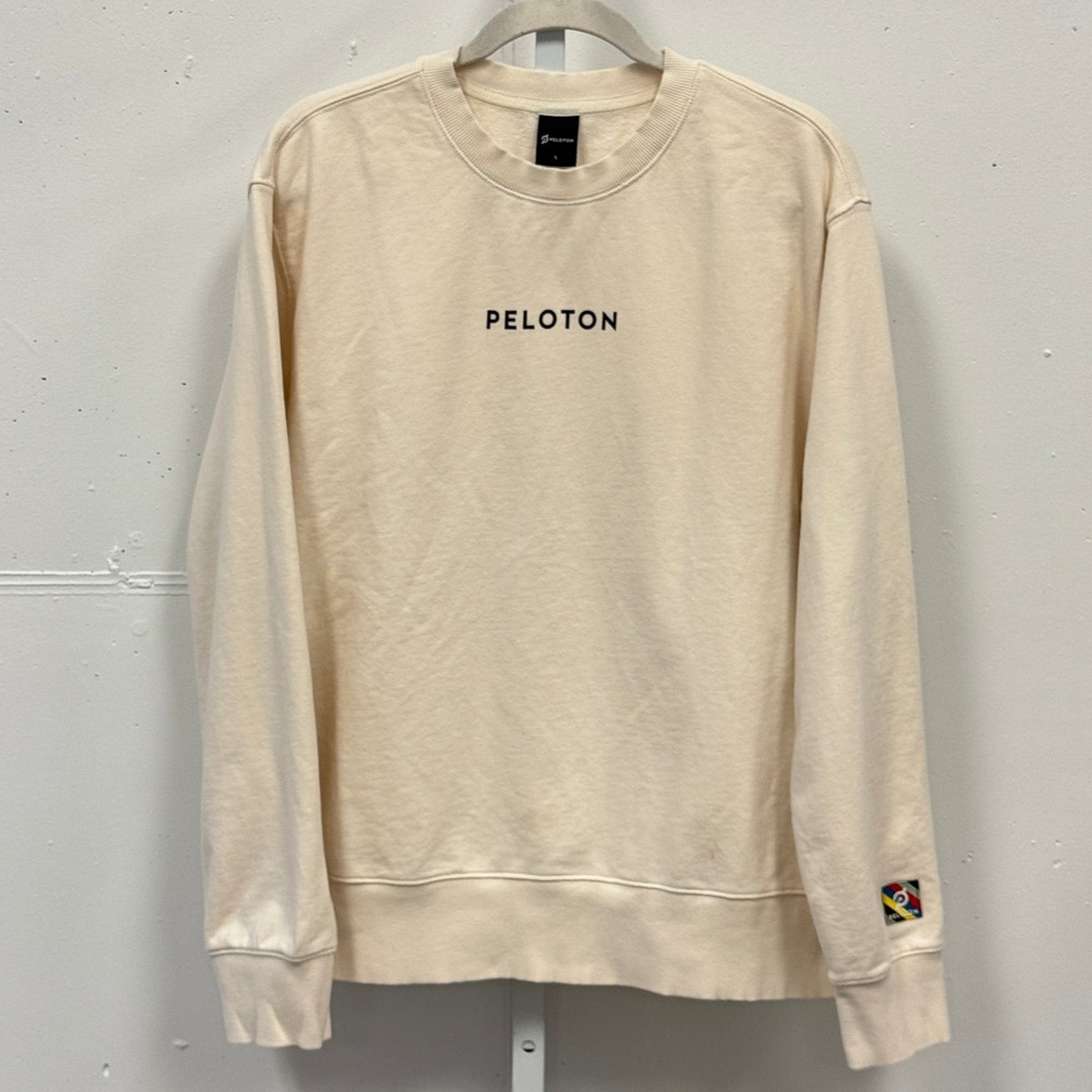 Peloton Together We Go Far Graphic Pullover Sweatshirt Cream Unisex Large‎ SU121
